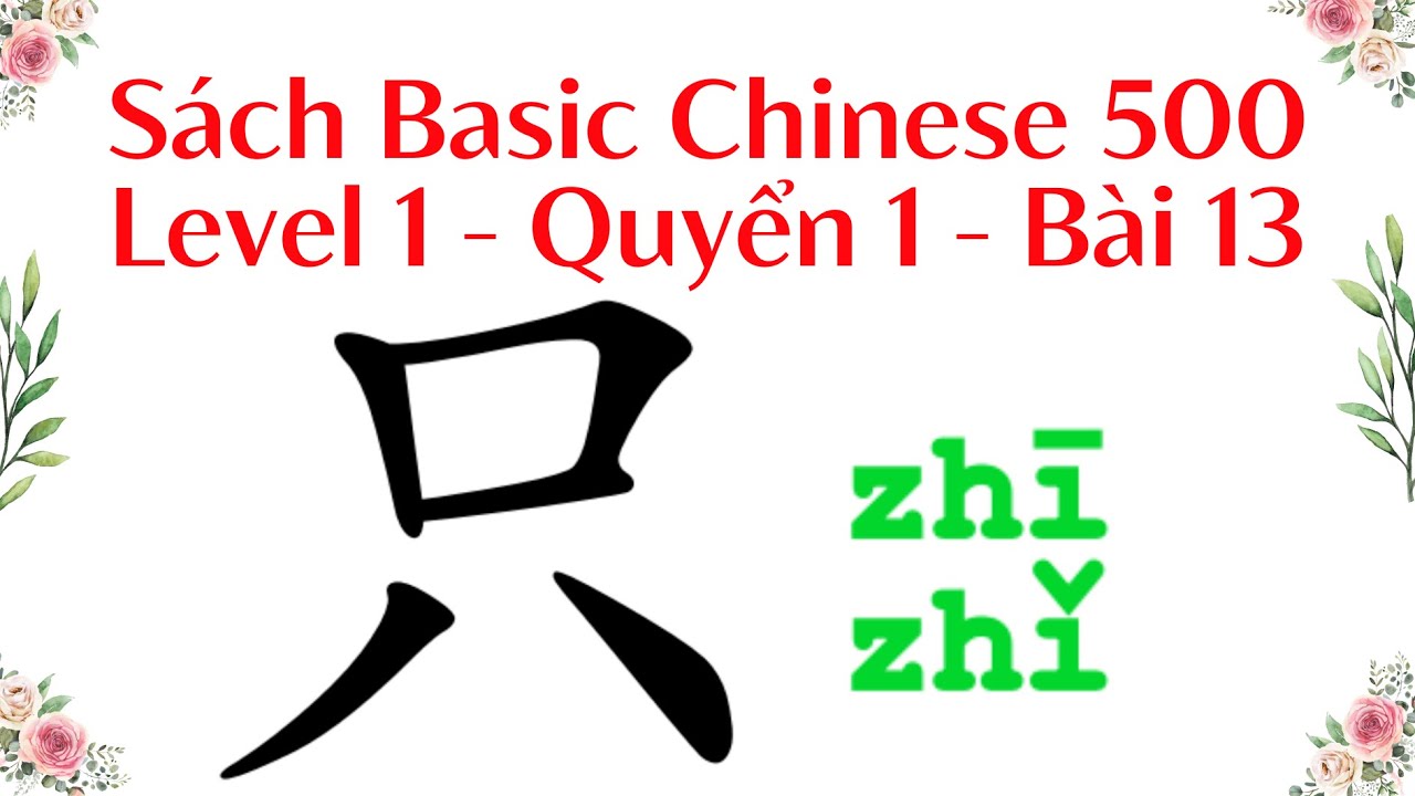 Bài 13: 只 - Basic Chinese 500 Level 1 Quyển 1 #BasicChinese500NN - YouTube