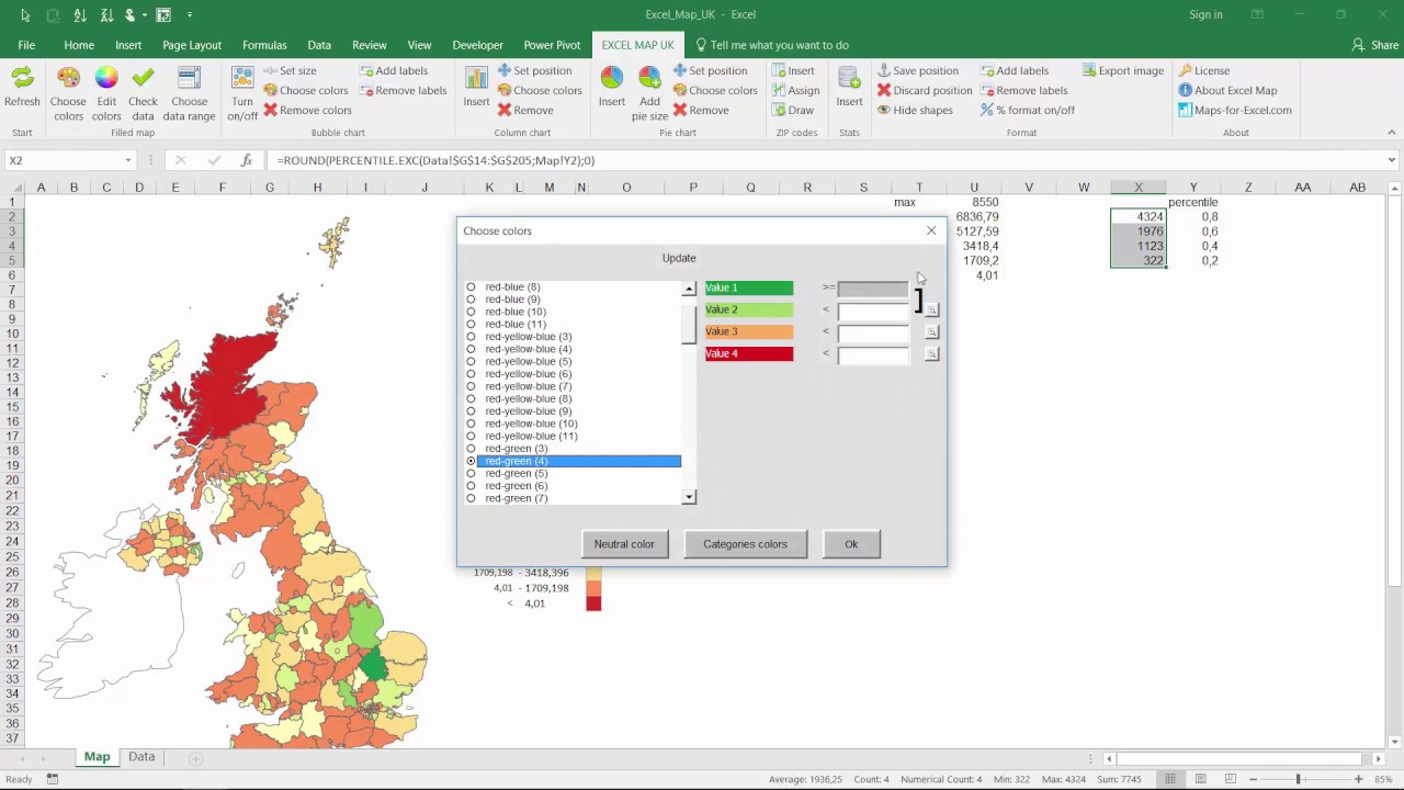 Excel Map Chart Uk