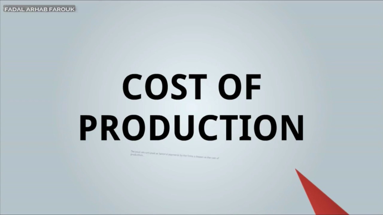 The Theory of Production Cost of Production ( Mind Mapping Economics