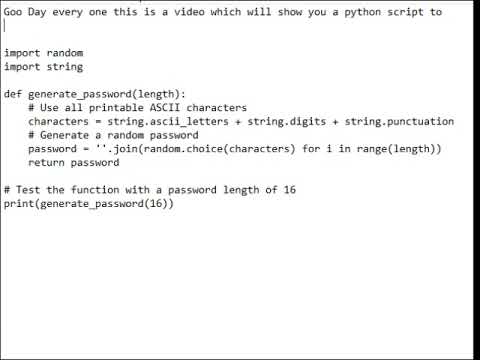 Python script that generates a random password
