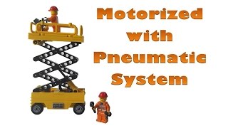 LEGO Motorized Scissor Lift with Pneumatic System