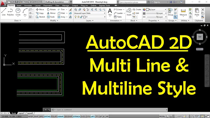 Multi line Command in AutoCAD 2D | AutoCAD Practice | AutoCAD Tips and Tricks