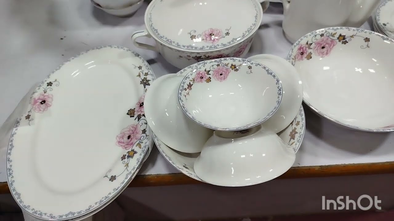 bone China dinner set bilkul latest design mein aur double gless  melamine dinner set