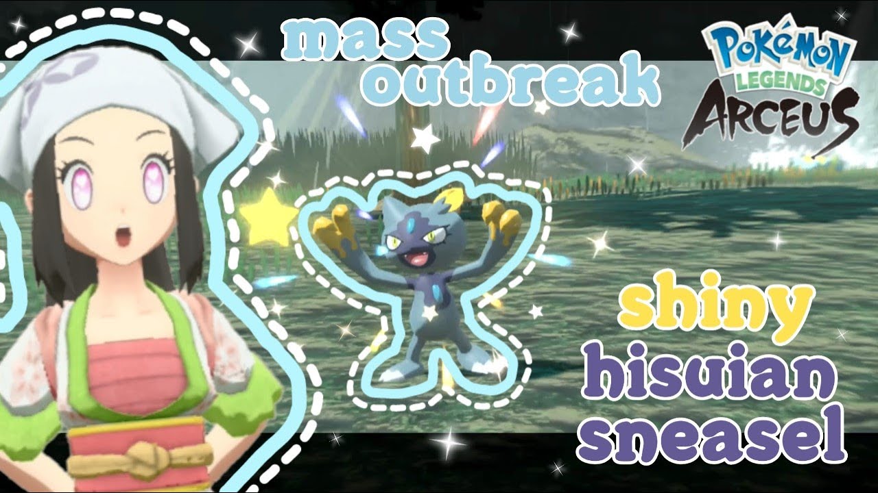 ♡  SHINY HISUIAN SNEASEL FROM A MASS OUTBREAK!! (Pokemon Legends: Arceus) ♡