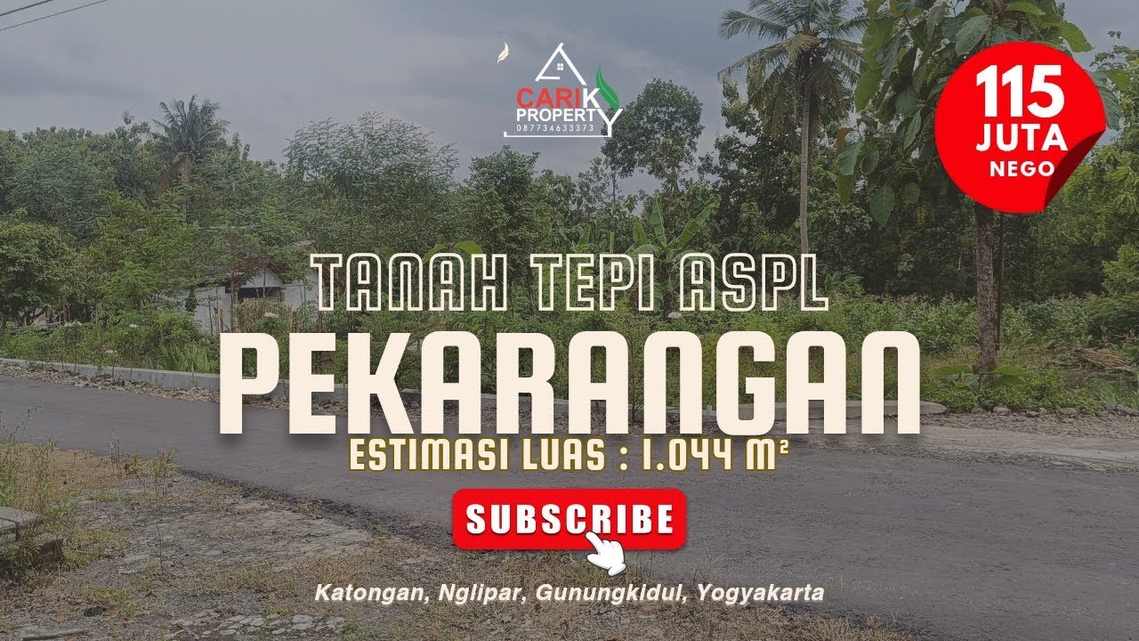 ❌terjual❌ tanah tepi jalan aspal, SHm Pekarangan, di Nglipar Gunungkidul