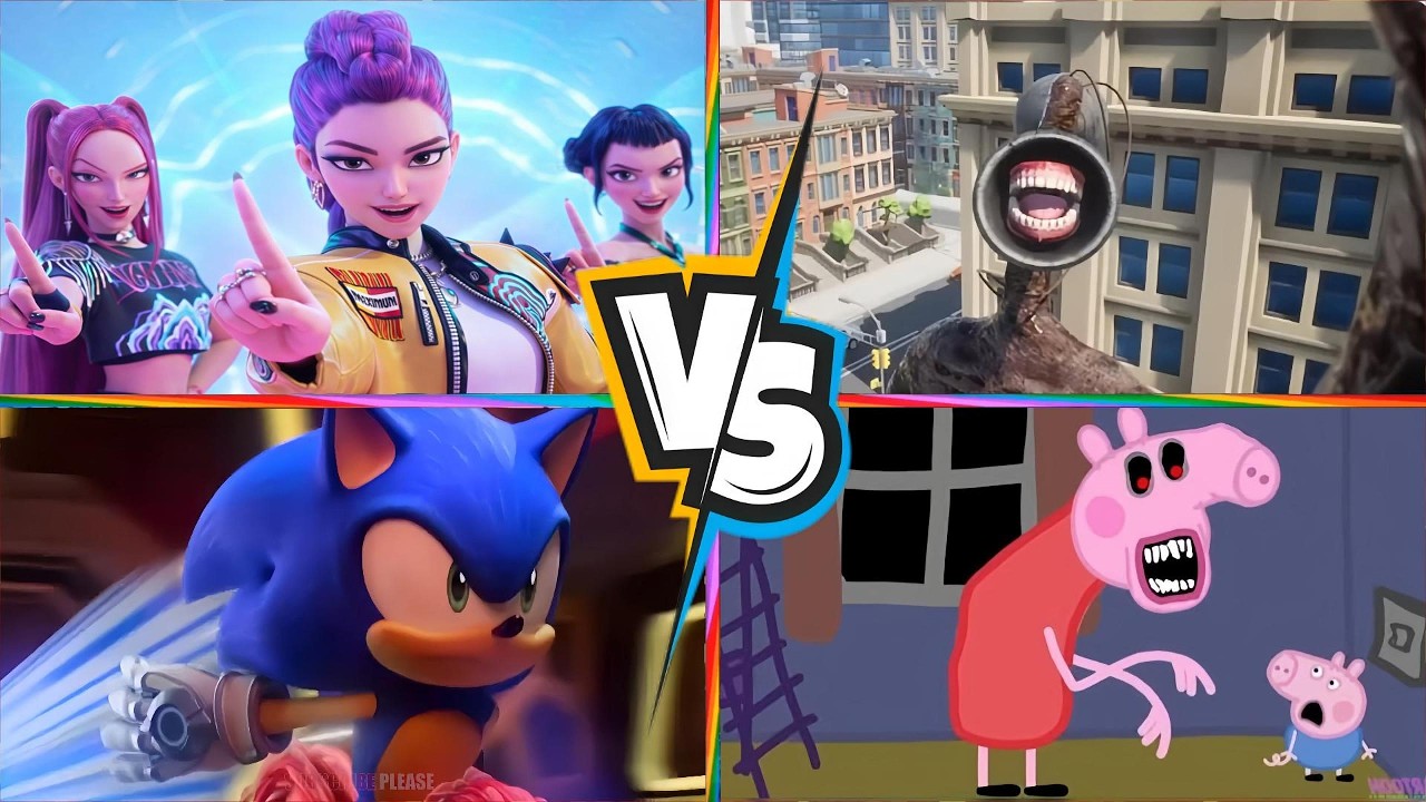 PEPPA PIG.EXE 🆚Siren Head 🆚Kpop demon hunter 🆚Sonic  🎶 Tiles Hop EDM Rush