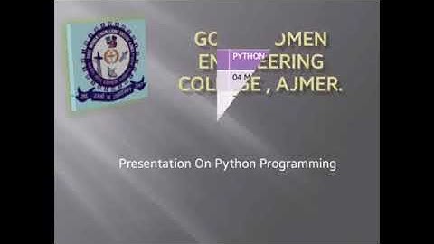 Python Programming (Presentation)