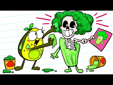 Skeleton Sans Transforms into Vegetable | Animated Cartoons Characters | Animated Short Films