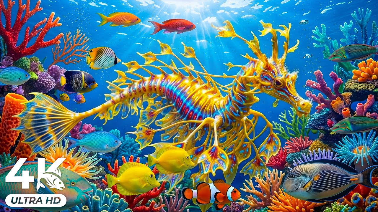 Fish Mp4 Underwater Wonders 4K – Peaceful Ocean Life, Flowing Fish Motion and ...