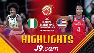 World champ USA in cruise control against Nigeria | J9 Highlights | FIBA Women's OQT 2024