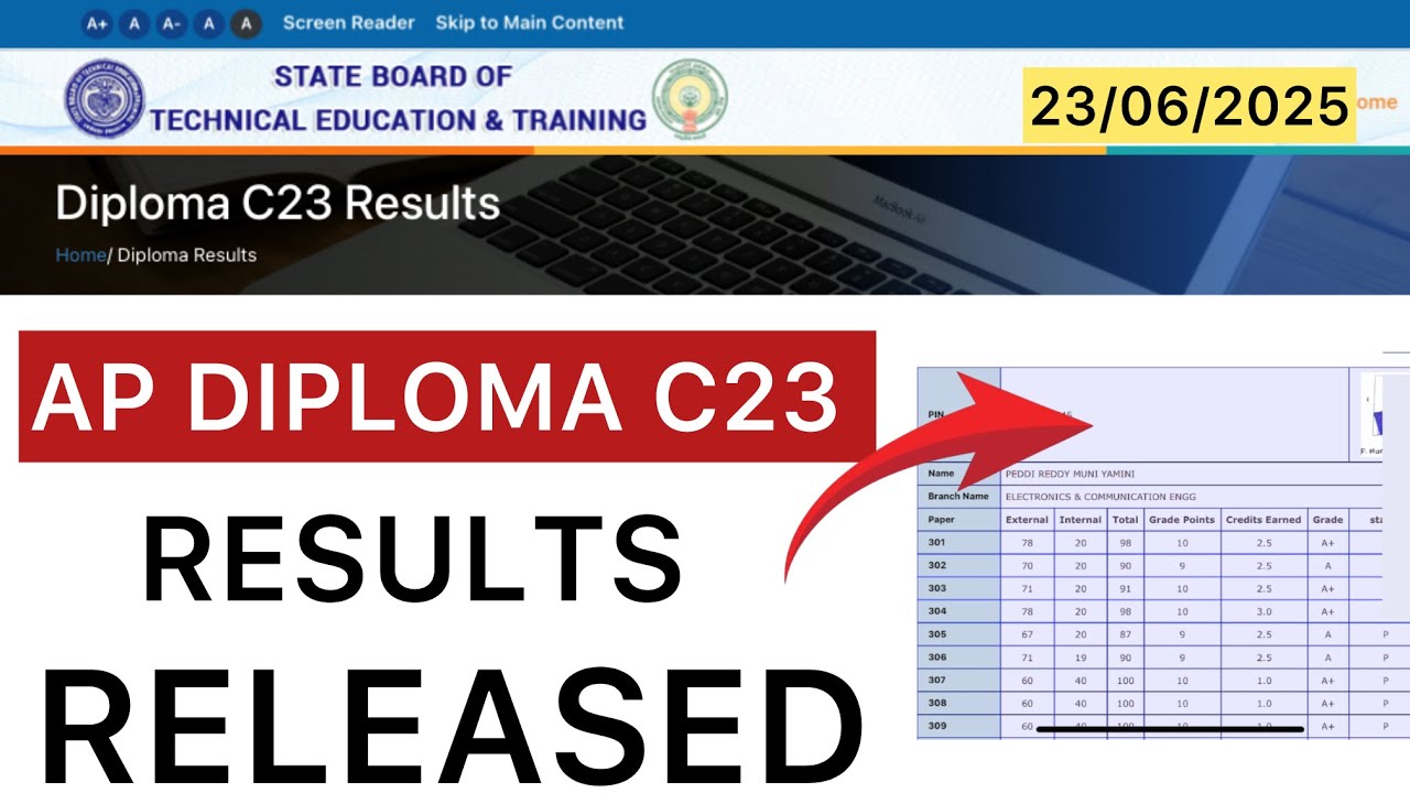 AP DIPLOMA C23 RESULTS RELEASED | AP DIPLOMA C23 1st & 4th SEM RESULTS RELEASED