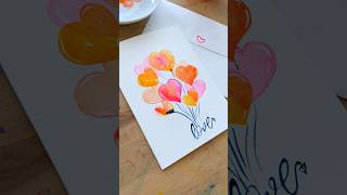 🩷💝Valentine's Day card with watercolors 💞 #art #watercolortutorial #valentinesday
