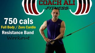 750 Calories FULL BODY Anchored Resistance Band Workout