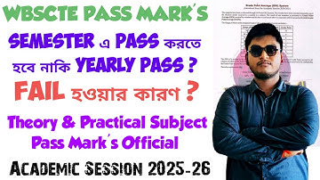 WBSCTE Diploma Semester Exam Pass Marks Official | WBSCTE Semester Fail Rules | WBSCTE Backlog Rules