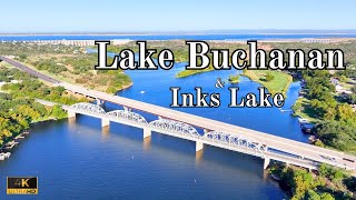 Lake Buchanan HISTORIC lows 4k Scenic Drone Footage/INKs Lake (Bridges, & Dams) Llano Burnet, County