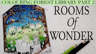 Colouring the Forest Library Part 2 Rooms of Wonder Johanna Basford | Polychromos | Colour along