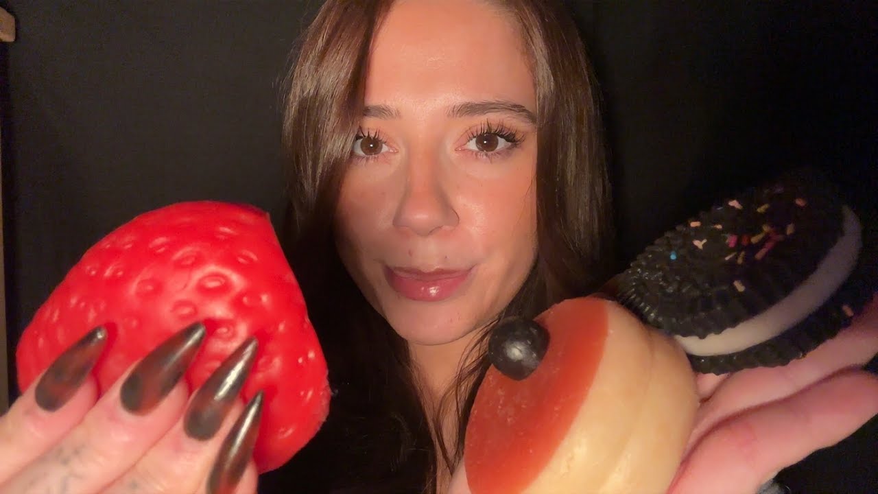 ASMR Fake Food & Mouth Sounds 🍓 🥞 🍪 