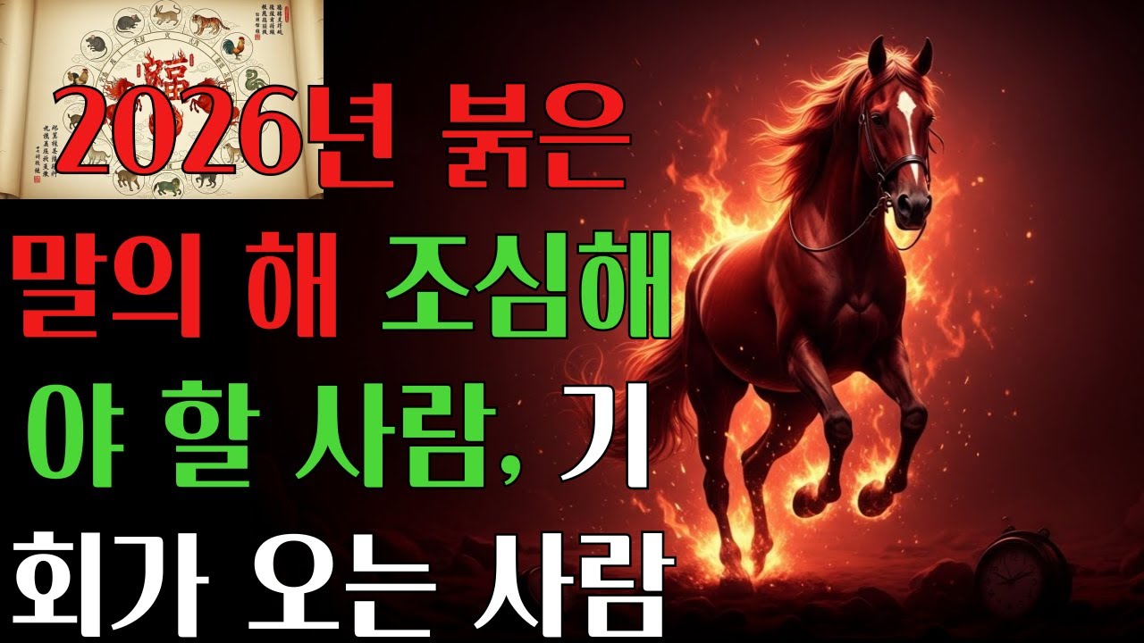 2026년 병오년, 붉은 말의 해… 이 해를 그냥 넘기면 안 됩니다