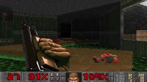 The Ultimate Doom - Episode 1 - Level 1: Hangar 100% (DOSBox)