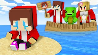 SAD BABY JJ is ALONE on the ISLAND! Maizen Family DROPPED out of JJ in Minecraft - Maizen
