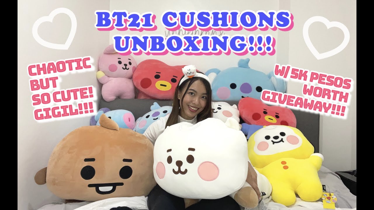 BT21 JUMBO Hug Me, BIG Face and SUPER Pillow Cushions UNBOXING w/ 5K PESOS WORTH GIVEAWAY! (PH ONLY)