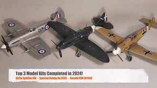 Top 3 Model Builds of 2024 - Bf109 - Spitfire - Re2005 - Reviewed!