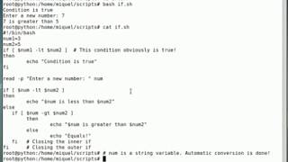 bash - using if with numeric values