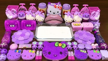 Series PURPLE HELLO KITTY Slime! Mixing Random Things into GLOSSY Slime! Satisfying Slime Videos #17