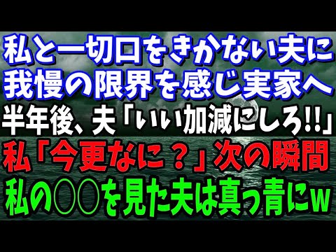 【スカッと】私と一切口をきかない夫に我慢の限界を感じ実家へ→半年後、夫「いいかげんにしろ」私「今更なに？」次の瞬間、私の〇〇を見た夫と義母は真っ青に【修羅場】