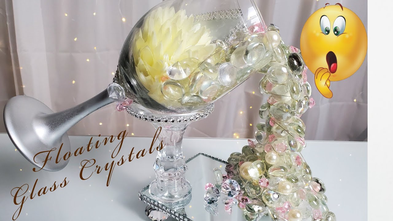 glam #diy #centerpiece #budgetfriendly Floating Glass Gems