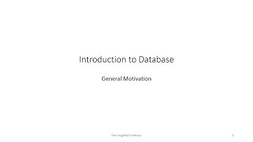 Introduction to Database Systems - General Motivation