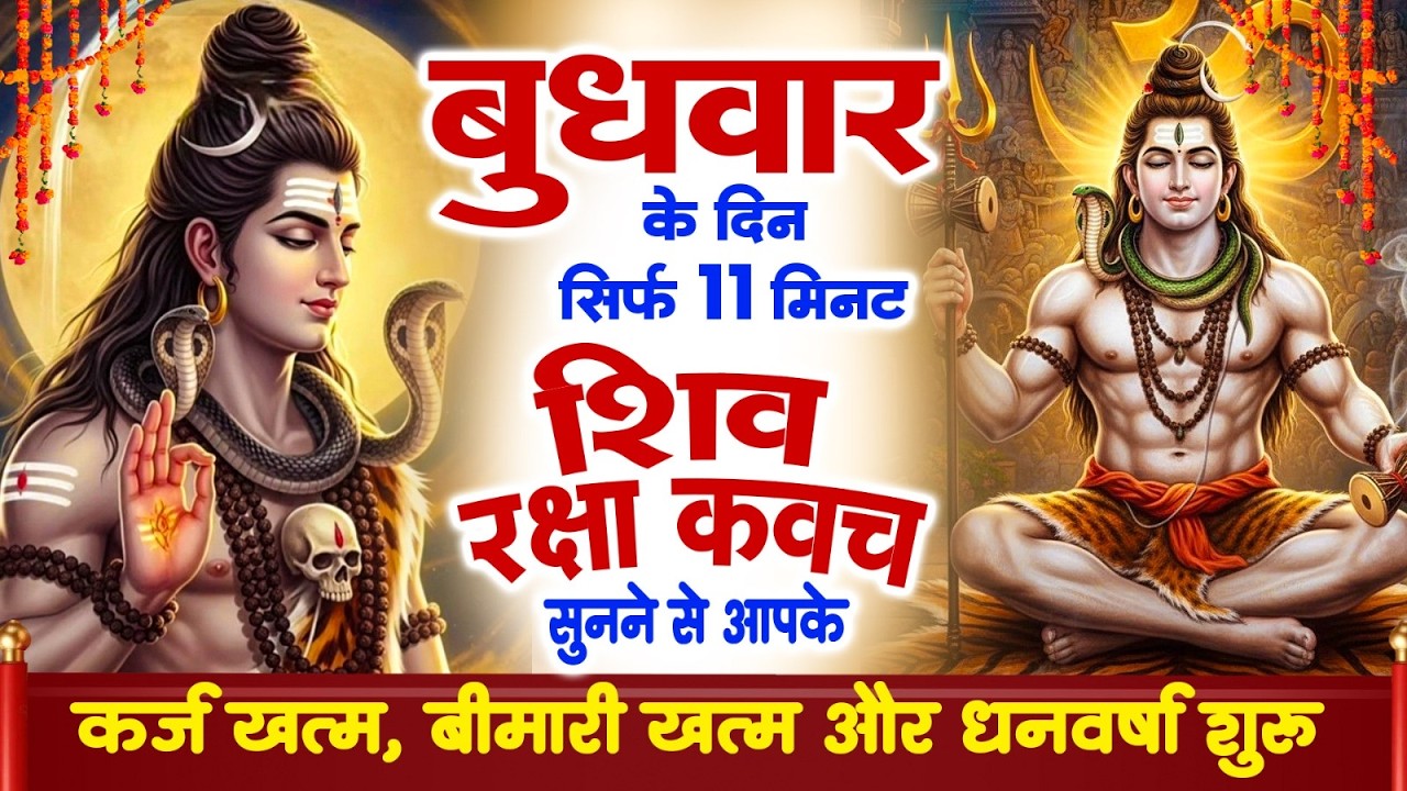 बुधवार को सिर्फ 11 मिनट शिव रक्षा कवच सुनने से आपके दुख दुश्मन रोग ख़त्म होंगे और धन का मार्ग खुलेगा