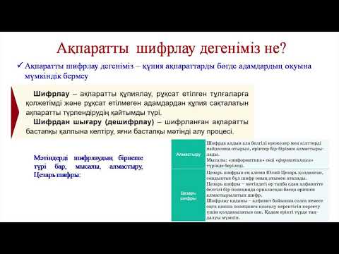 Бейне: Қазіргі шифрлау дегеніміз не?