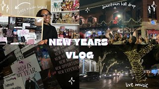 SPEND THE DAY WITH ME/NEW YEARS VLOG | 2024 vision board + downtown ball drop!