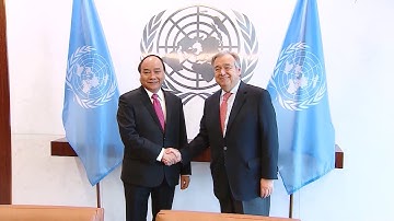 Thủ tướng Nguyễn Xuân Phúc hội đàm với Tổng Thư ký Liên hợp quốc