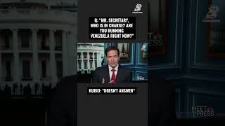 Q: "Mr. Secretary, who is in charge? Are you running Venezuela right now?" Rubio: *doesn't answer*