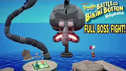 ROBOT SQUIDWARD BOSS BATTLE FULL GAMEPLAY (Multiplayer) - Battle For Bikini Bottom Rehydrated