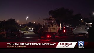 Tsunami preparations underway at Santa Cruz Harbor after 8.8 earthquake off coast of Russia