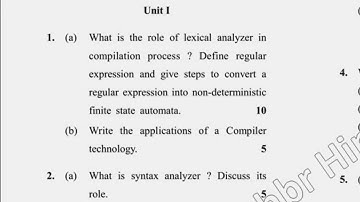 2018 MCA 5th Sem Reappear Compiler Design Question Paper