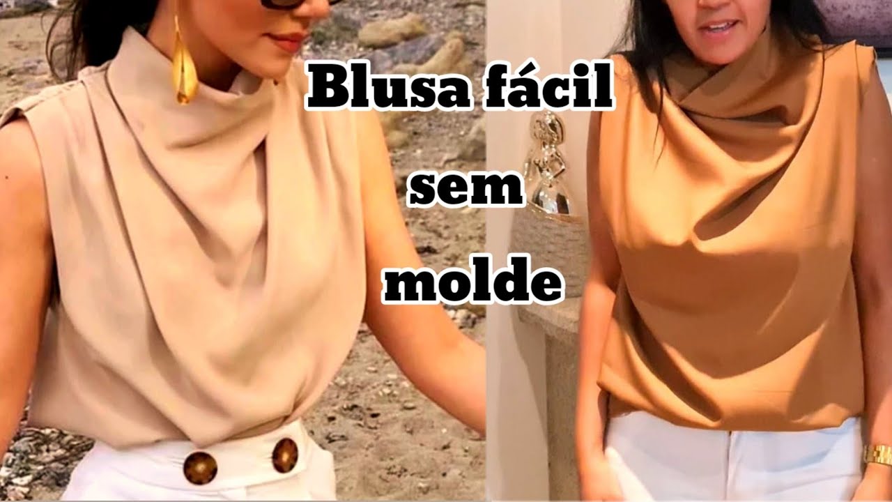 DIY Como fazer Blusa Fácil Sem Molde_Costura fácil passo a passo para iniciantes Gisleide Novelo