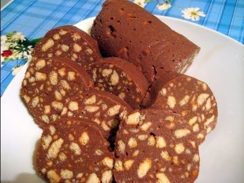 Шоколадная колбаска с вареной сгущенкой – пошаговый рецепт приготовления с фото
