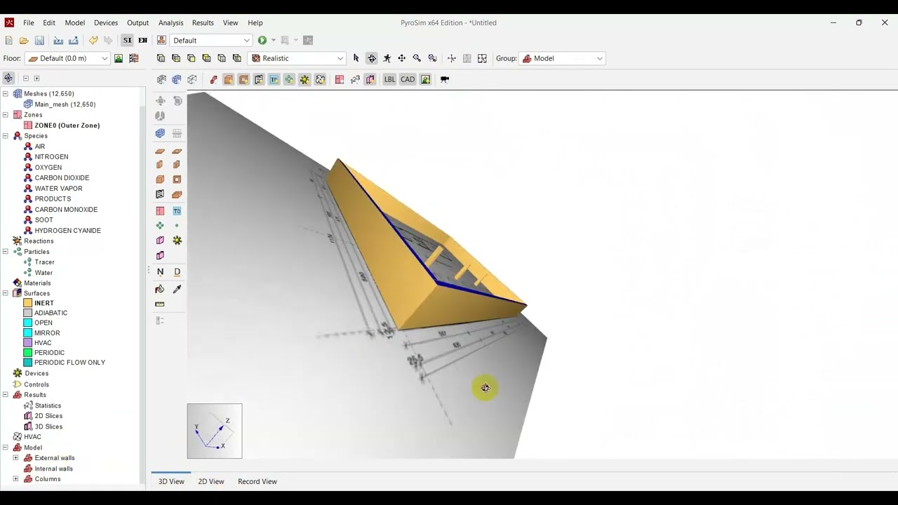 Fire CFD Analysis inside a Car Parking Garage with Pyrosim & Fire Dynamic Simulator (FDS)