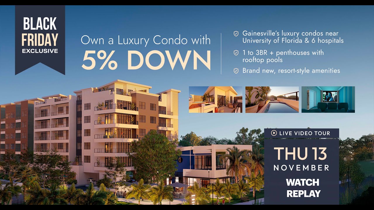 Replay Video Tour: Own a luxury condo near the UF for less than most families pay in rent.