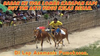 Babak Ke Tiga Lomba Karapan Sapi HUT Tim Anti Virus Kelas Besar Di Lap Asemanis Pamekasan. 