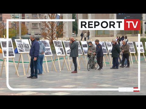 Report TV -Tirana 100 vite kryeqytet, ekspozohen 120 foto bardhezi në sheshin “Skënderbej”