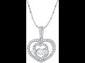 Olivia Paris 14k White Gold 3/4 CT. Dancing Diamond Heart Pendant