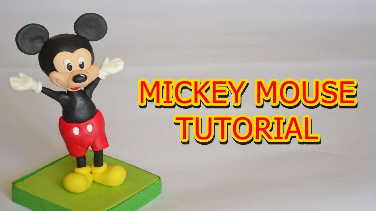 MICKEY MOUSE CAKE TOPPER TUTORIAL FONDANT - topolino in pasta di zucchero torta decorata