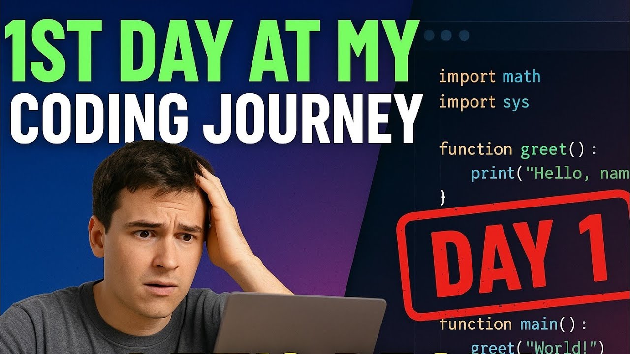 Day 1 in my coding journey - YouTube