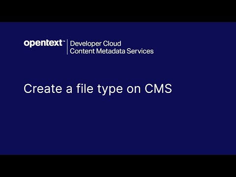 Creating a file type on CMS