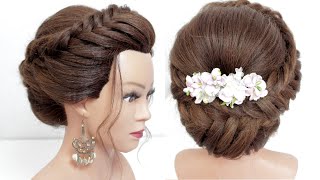 Easy low bun. Easy hairstyles. Wedding Bun Hairstyles. New Bridal Updo For Long.